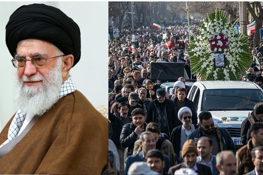 Protesters and security forces during Iran unrest